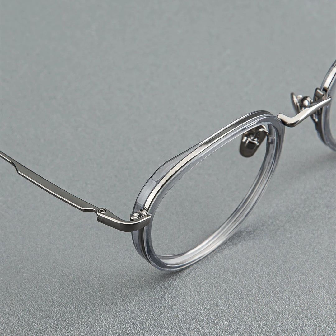 Black Mask Unisex Full Rim Round Titanium Eyeglasses BM-GH0084