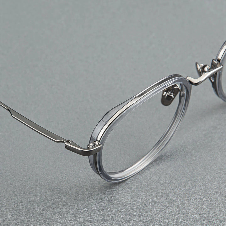 Black Mask Unisex Full Rim Round Titanium Eyeglasses BM-GH0084