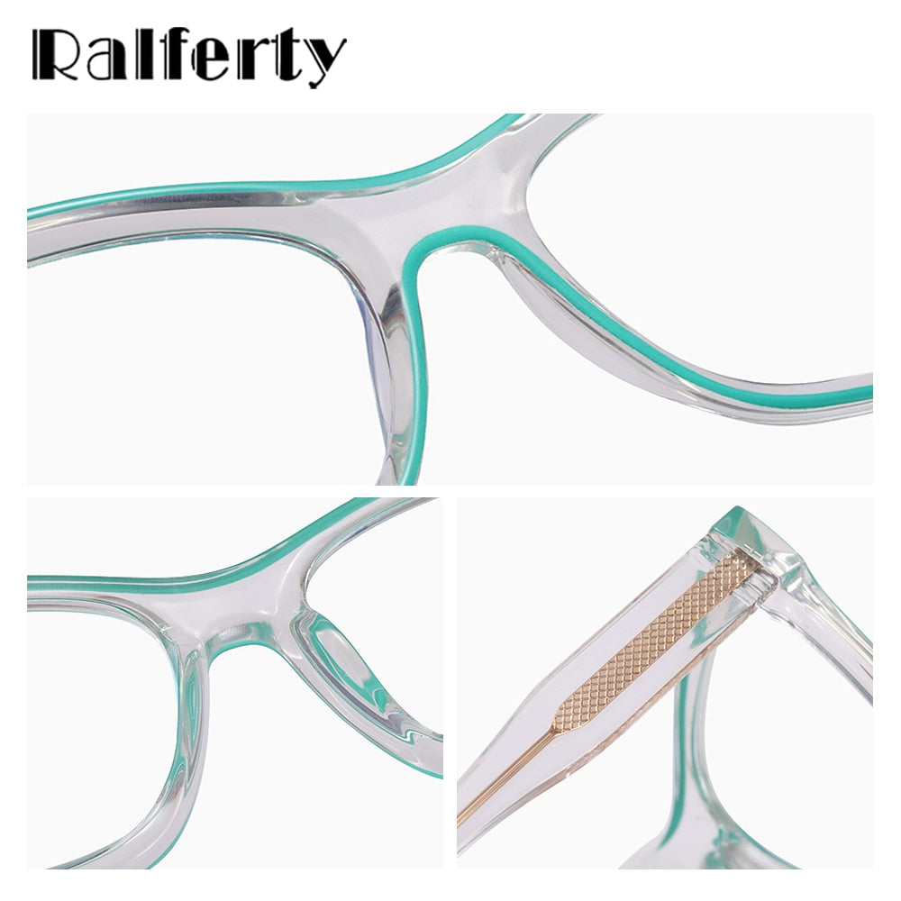 Ralferty Women's Full Rim Square Acetate Eyeglasses F82087 Full Rim Ralferty   