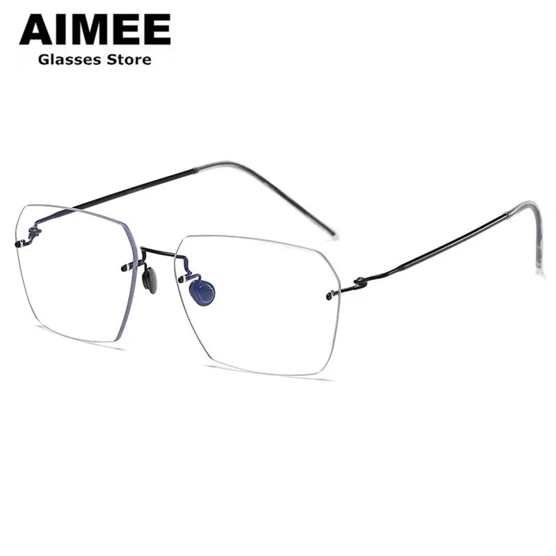 Aimee Women's Rimless Polygon Square Titanium Eyeglasses 2128 Rimless Aimee   