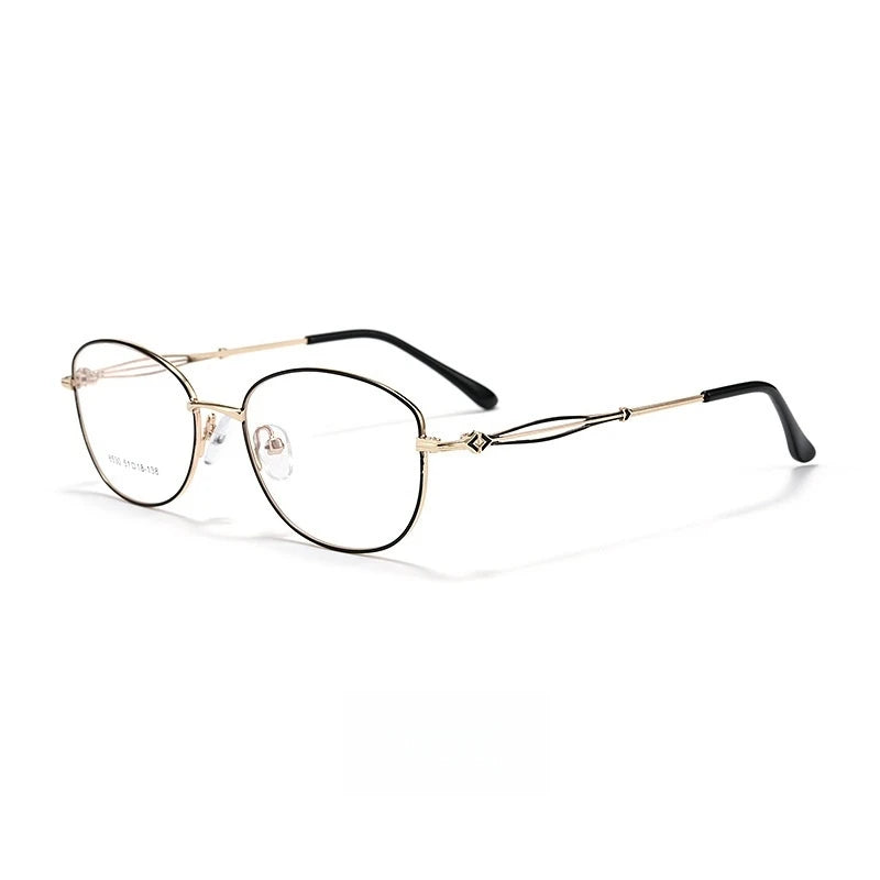 Yimaruili Women's Full Rim Oval Cat Eye Alloy Eyeglasses 85301