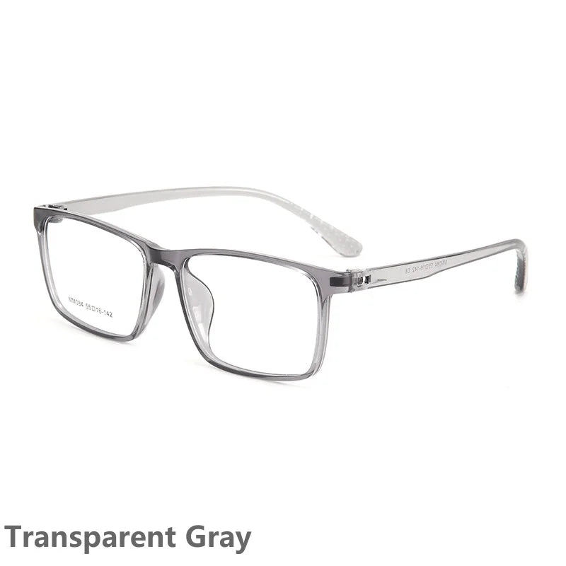 KatKani Unisex Full Rim Square Tr 90 Screwless Eyeglasses Mm084 Full Rim KatKani Eyeglasses Transparent Gray  