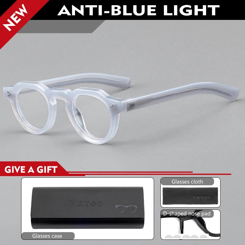 Vicky Women's Full Rim Flat Top Round Acetate Reading Glasses 98013