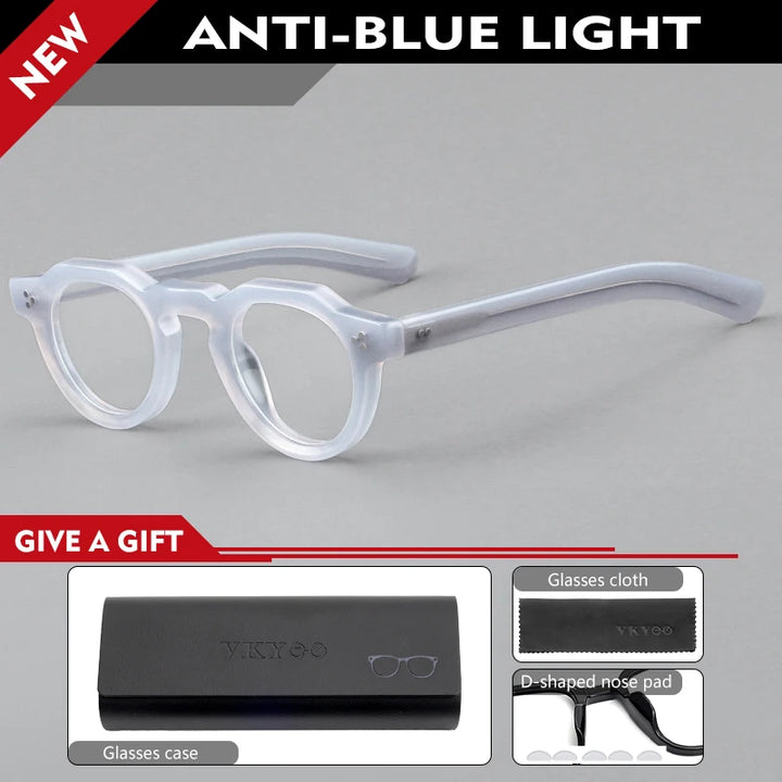 Vicky Women's Full Rim Flat Top Round Acetate Reading Glasses 98013