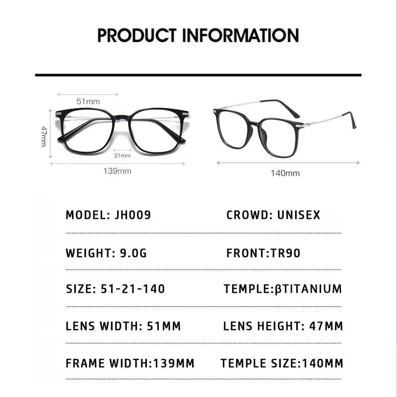 Meeshow Women's Full Rim Square Tr 90 Titanium Reading Glasses 69009