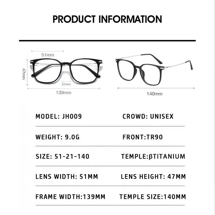 Meeshow Women's Full Rim Square Tr 90 Titanium Reading Glasses 69009