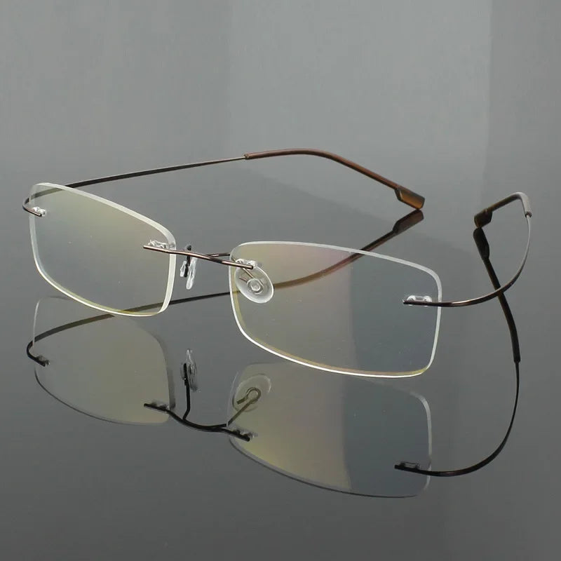 Handoer Women's Rimless Square Titanium Eyeglasses 8861 Rimless Handoer   