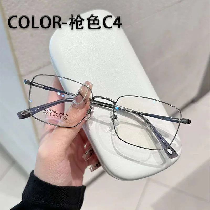 Zirosat Unisex Full Rim Square Titanium Eyeglasses 68012