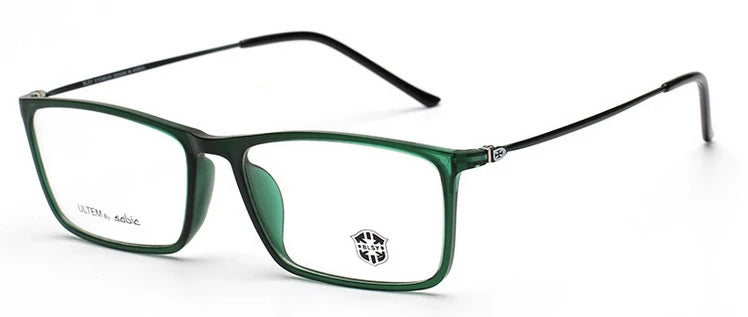 Brightzone Women's Full Rim Square Ultem Titanium Eyeglasses 71368 Full Rim Brightzone Green