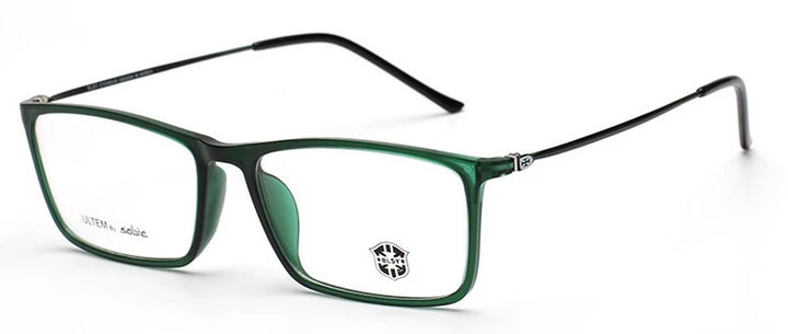 Brightzone Women's Full Rim Square Ultem Titanium Eyeglasses 71368 Full Rim Brightzone Green