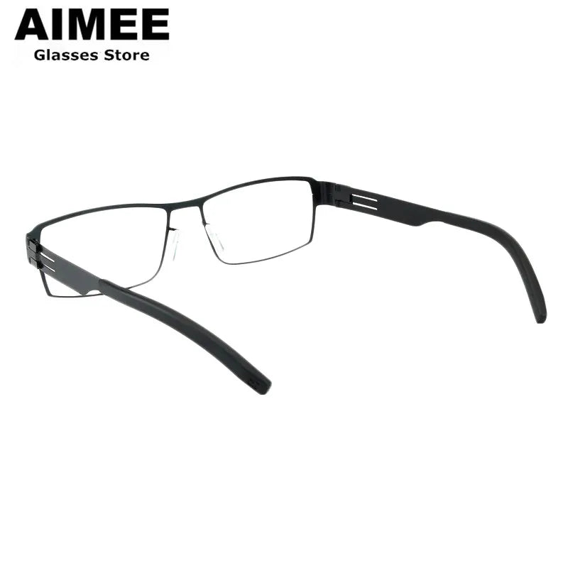 Aimee Unisex Full Rim Square Screwless Steel Eyeglasses 1180