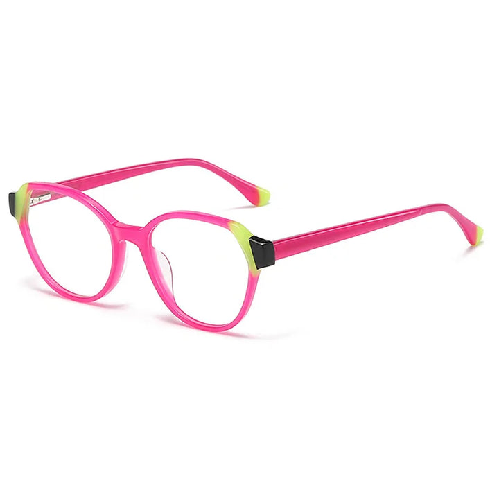 Hewei Unisex Full Rim Oval Acetate Eyeglasses 591804