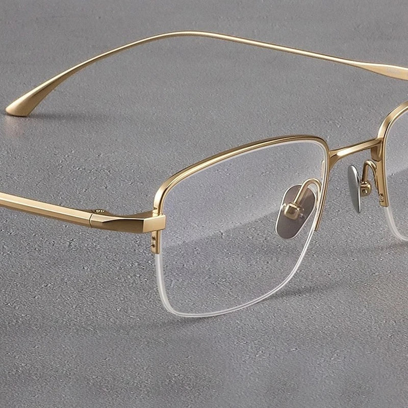 Blackmask Unisex Semi Rim Square Titanium Eyeglasses Fuz 5