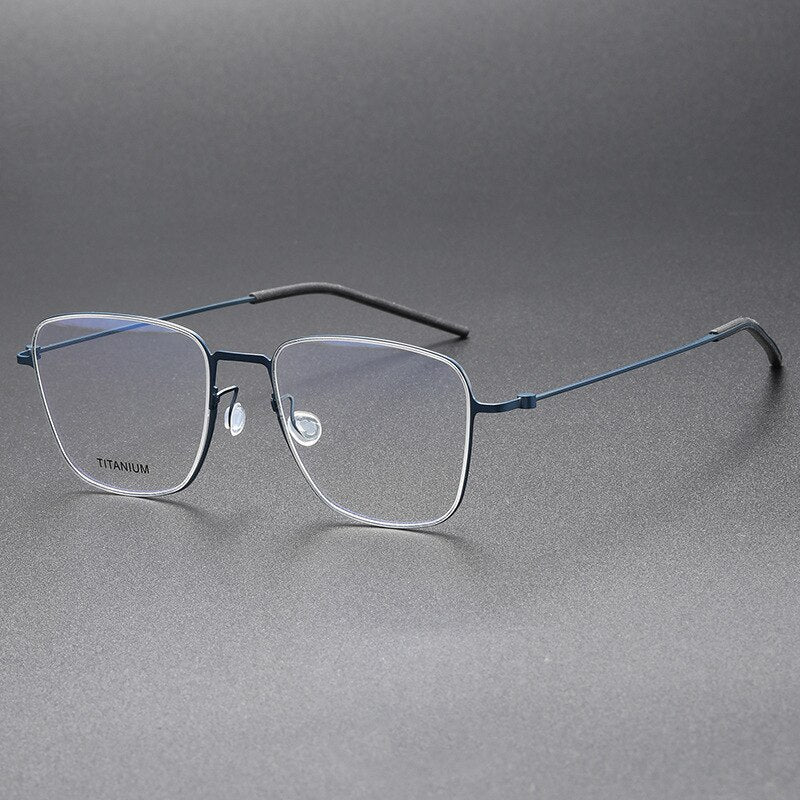 Aissuarvey Men's Full Rim Square Titanium Eyeglasses 514217 Full Rim Aissuarvey Eyeglasses Blue CN 