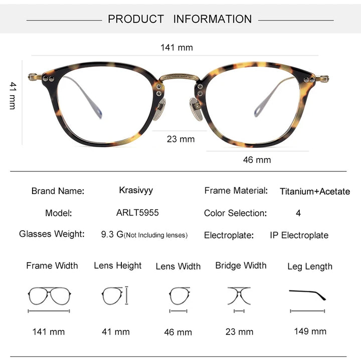 Krasivyy Unisex Full Rim Oval Titanium Acetate Eyeglasses 45955