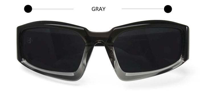 Esnbie Men's Full Rim Square Brow Line Acetate Sport Sunglasses 221301