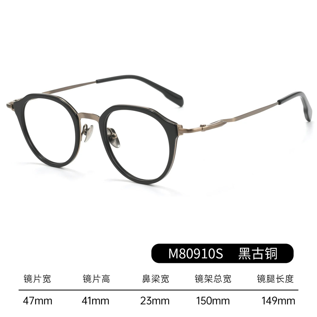 Bclear Unisex Full Rim Round Titanium Eyeglasses BSF-M80910S