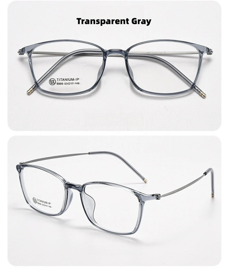 KatKani Women's Full Rim Square Tr 90 Titanium Eyeglasses 6805 Full Rim KatKani Eyeglasses Haze Blue  