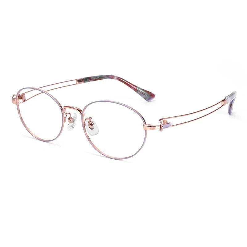 Aror Unisex Full Rim Oval Round Titanium Eyeglasses 95236 Full Rim Aror C4