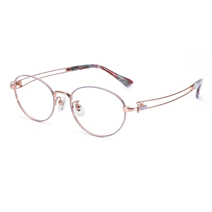 Aror Unisex Full Rim Oval Round Titanium Eyeglasses 95236 Full Rim Aror C4