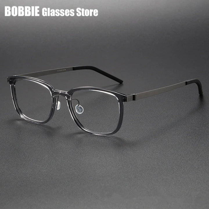 Bobbie Unisex Full Rim Square Titanium Acetate Eyeglasses 918523