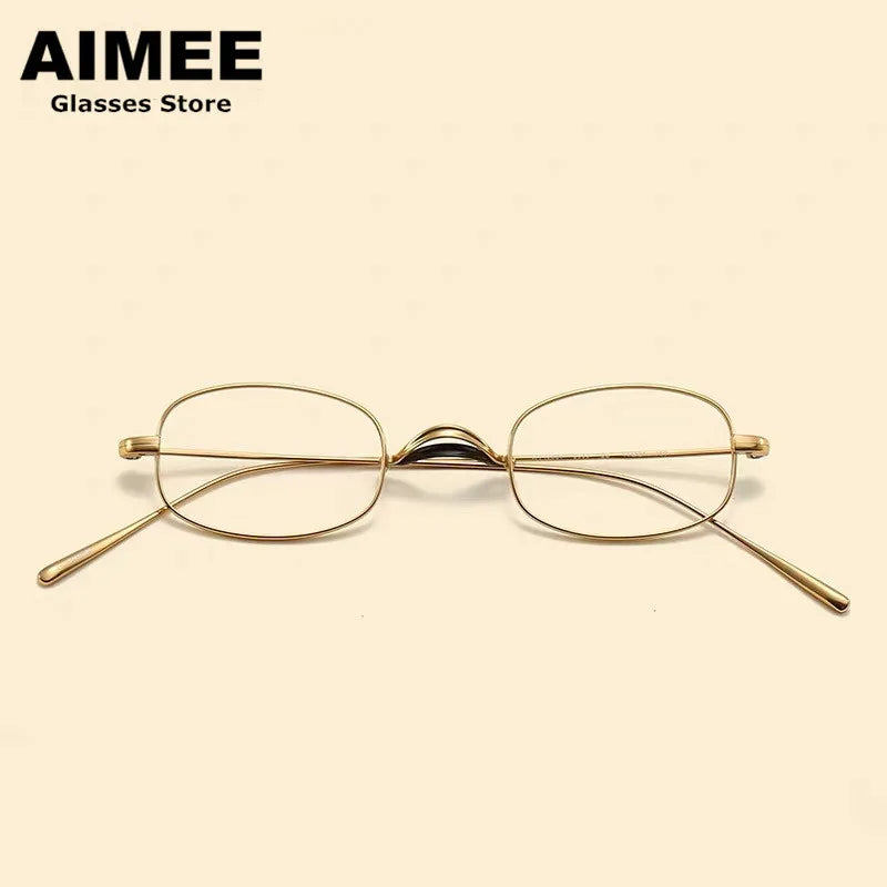 Aimee Unisex Full Rim Small Square Titanium Eyeglasses 1256 Full Rim Aimee   