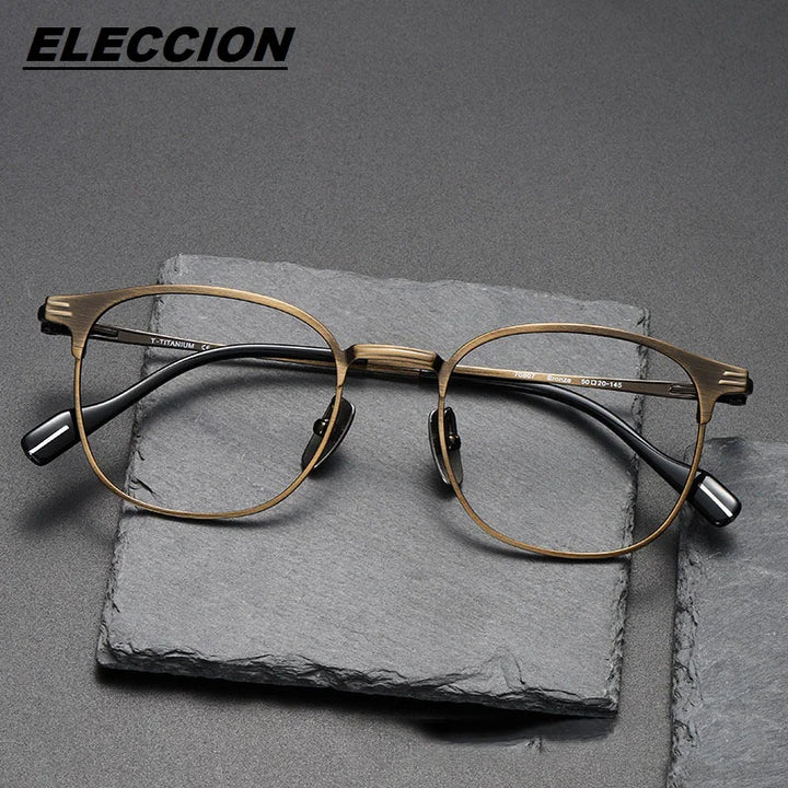 Eleccion Women's Full Rim Oval Round Titanium Eyeglasses 70807