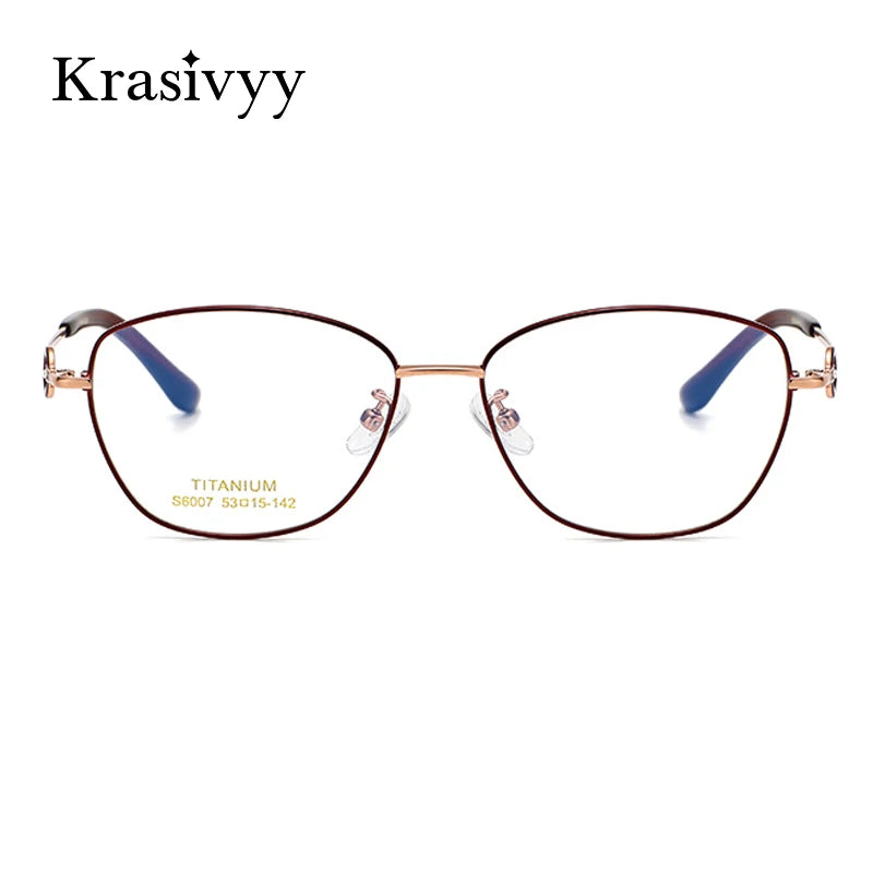 Krasivyy Women's Full Rim Oval Square Titanium Eyeglasses 6007 Full Rim Krasivyy   