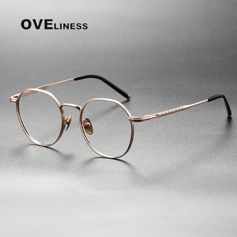 Oveliness Unisex Full Rim Oval Titanium Eyeglasses O1309 Full Rim Oveliness rose gold  