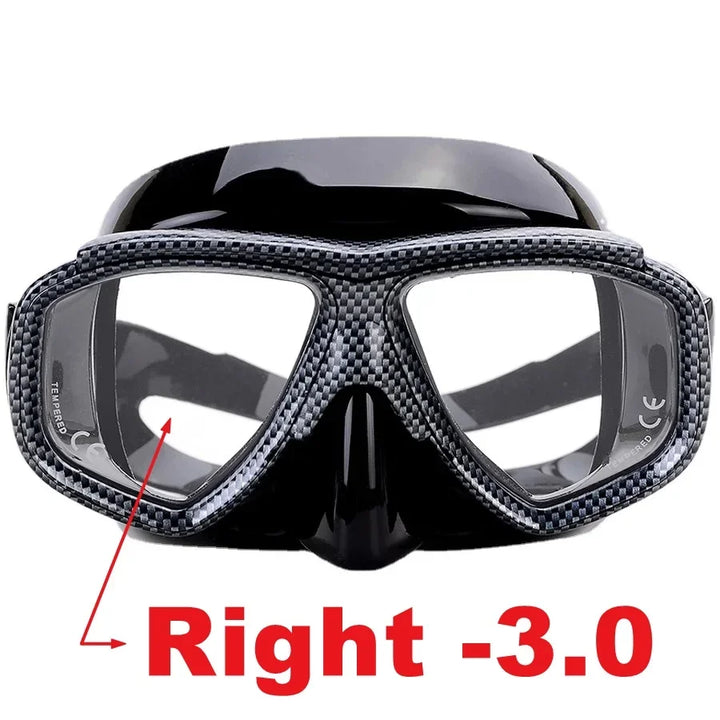 Aleefa Unisex Goggle Pc Silicone Tempered Glass Myopic Swim Mask 98203
