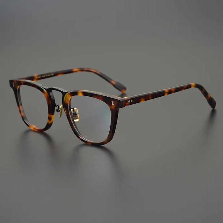 Hewei Unisex Full Rim Square Round Acetate  Eyeglasses 9803 Full Rim Hewei tortoise B  