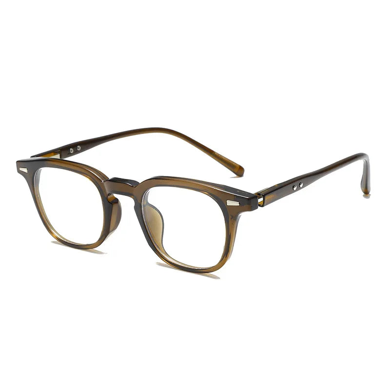 Kocolior Unisex Full Rim Square Acetate Eyeglasses L7156 Full Rim Kocolior Tea  