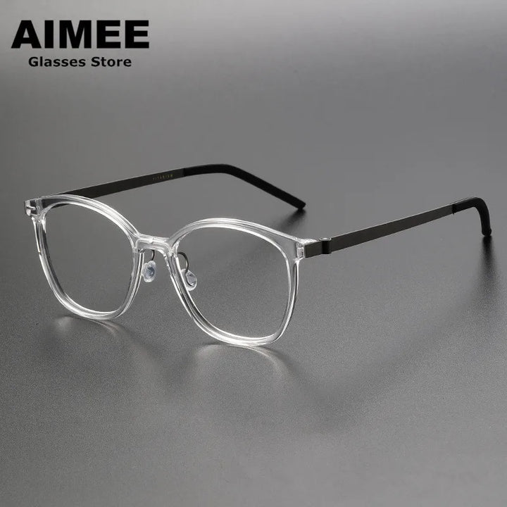 Aimee Women's Full Rim Square Acetate Titanium Eyeglasses 41851