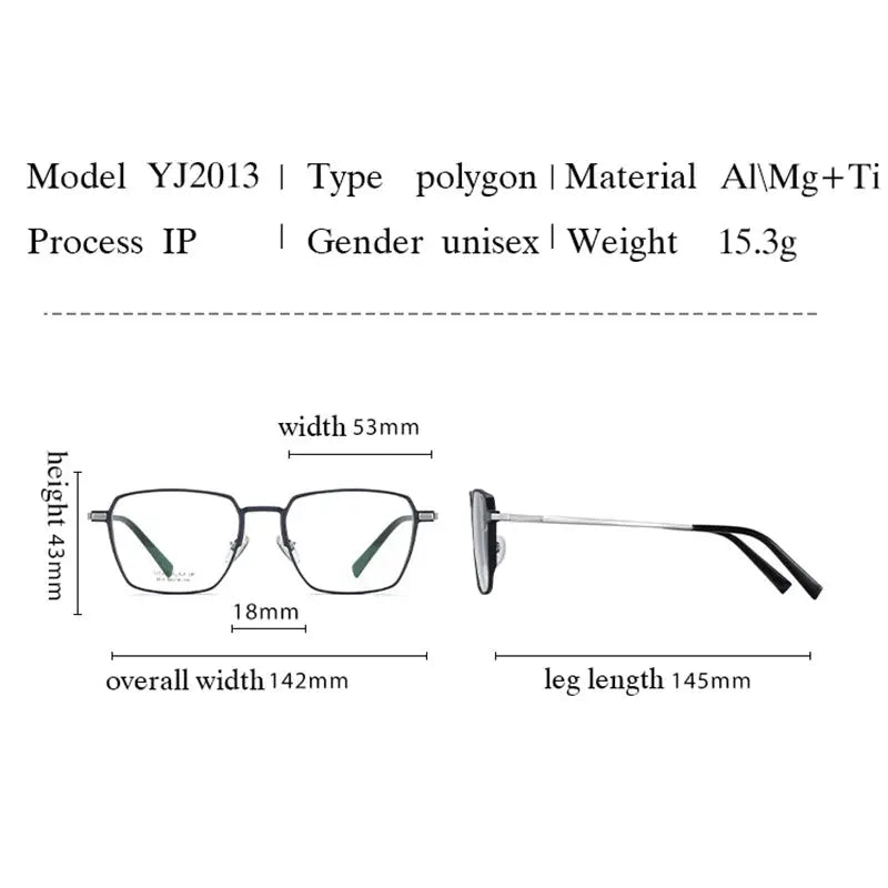 Hotochki Unisex Full Rim Square Titanium Frames 201300 — view 2 | Hotochki at FuzWeb
