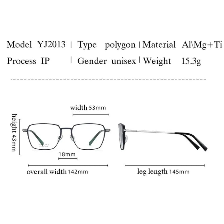 Hotochki Unisex Full Rim Square Titanium Frames 201300 — view 2 | Hotochki at FuzWeb