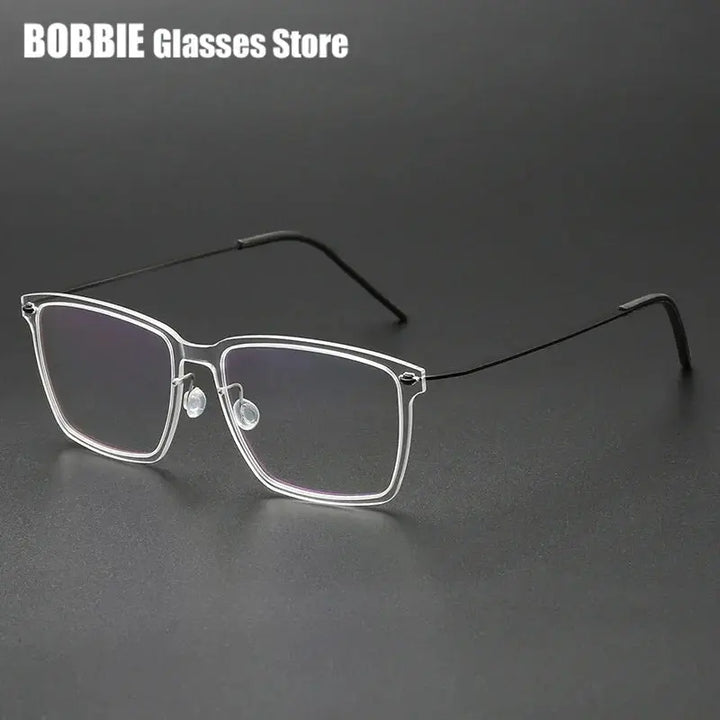 Bobbie 650500 Unisex Full Rim Square Acetate Titanium Frames FuzWeb