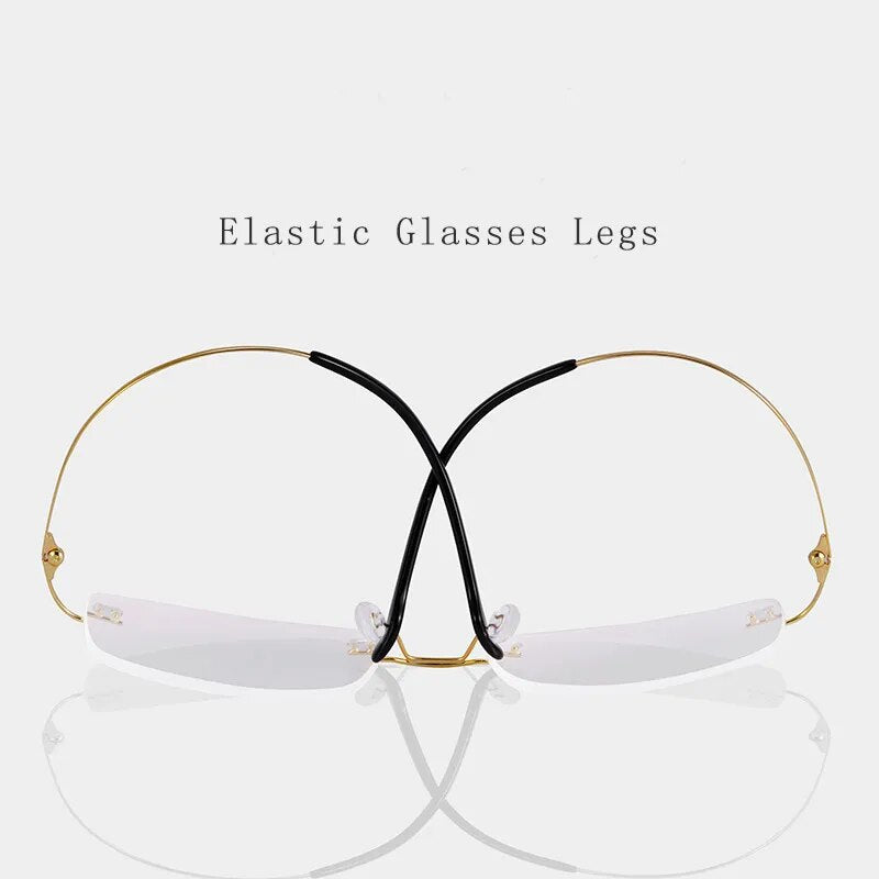 Hdcrafter Unisex Rimless Square Titanium Eyeglasses S8161 Rimless Hdcrafter Eyeglasses   