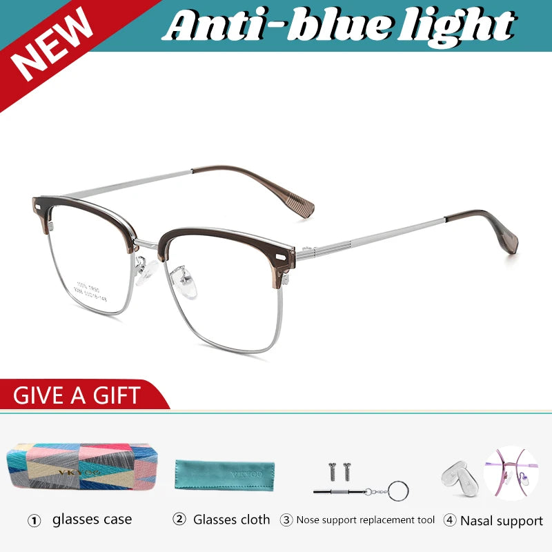 Vicky Unisex Full Rim Square Tr 90 Alloy Reading Glasses 93861