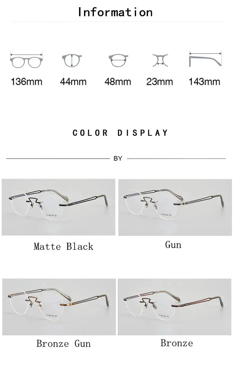 Aimee 190630 Women’s Ultralight Rimless Titanium Oval Frames FuzWeb