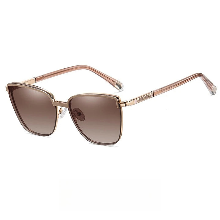 Yimaruili Women's Full Rim Cat Eye Tr 90 Alloy Eyeglasses Clip On Sunglasses 85009