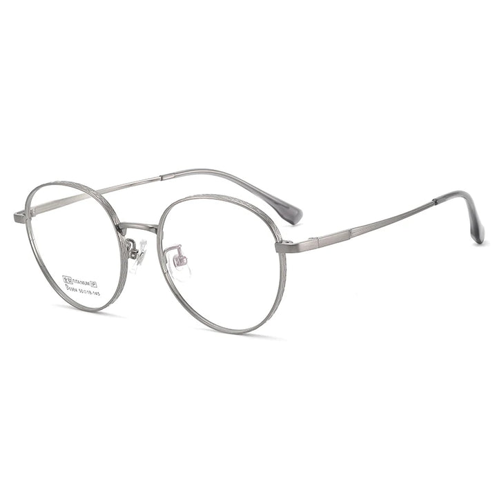 Bclear Unisex Full Rim Small Round Titanium Eyeglasses 6984 Full Rim Bclear GRAY  