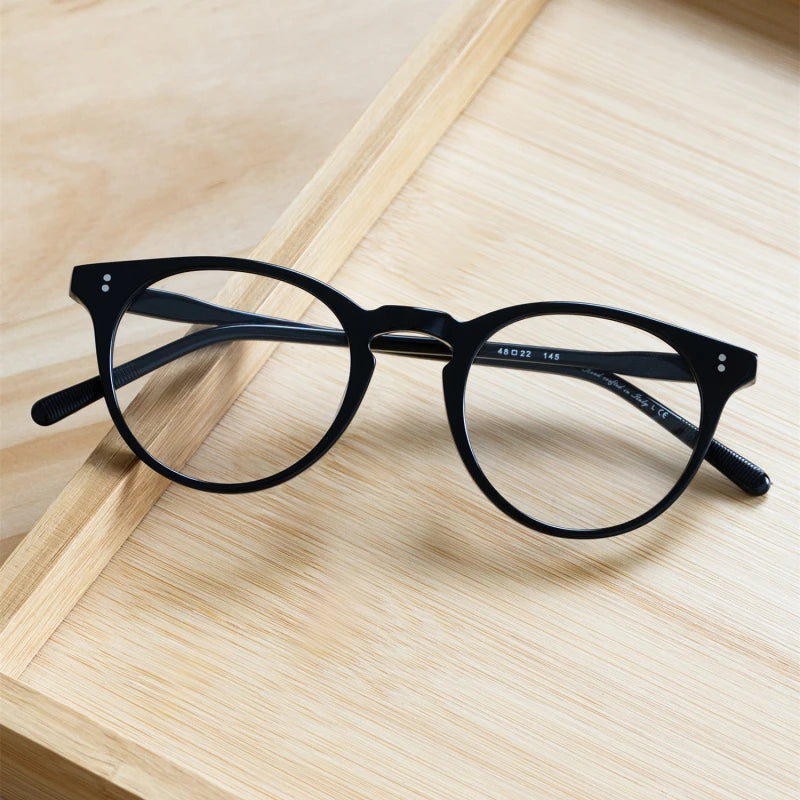Black Mask Unisex Full Rim Round Acetate Eyeglasses BM-O5183
