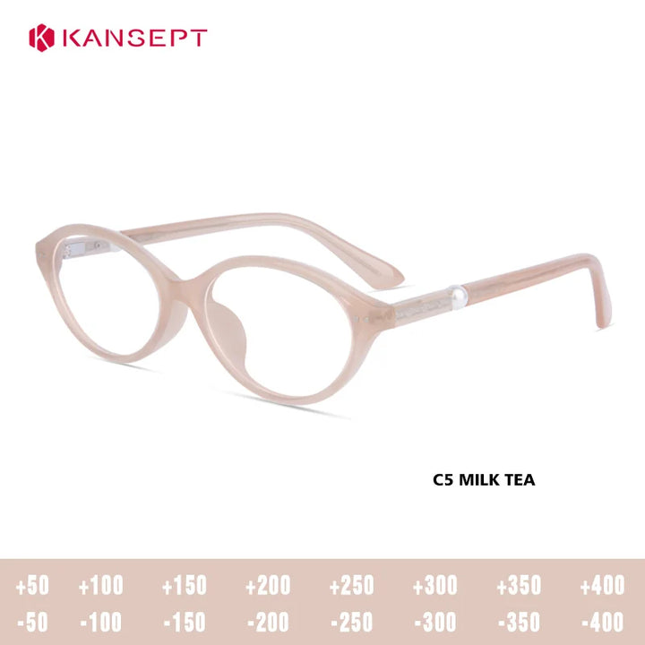 Kansept Women's Full Rim Oval Tr 90 Alloy Reading Glasses 77221