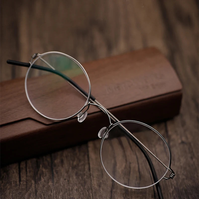 Blackmask Unisex Full Rim Round Titanium Eyeglasses BM-P003