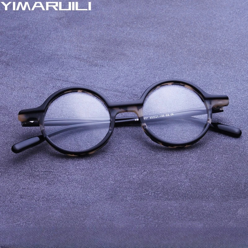 Yimaruili Women's Full Rim Round Acetate Eyeglasses 98031 Full Rim Yimaruili Eyeglasses