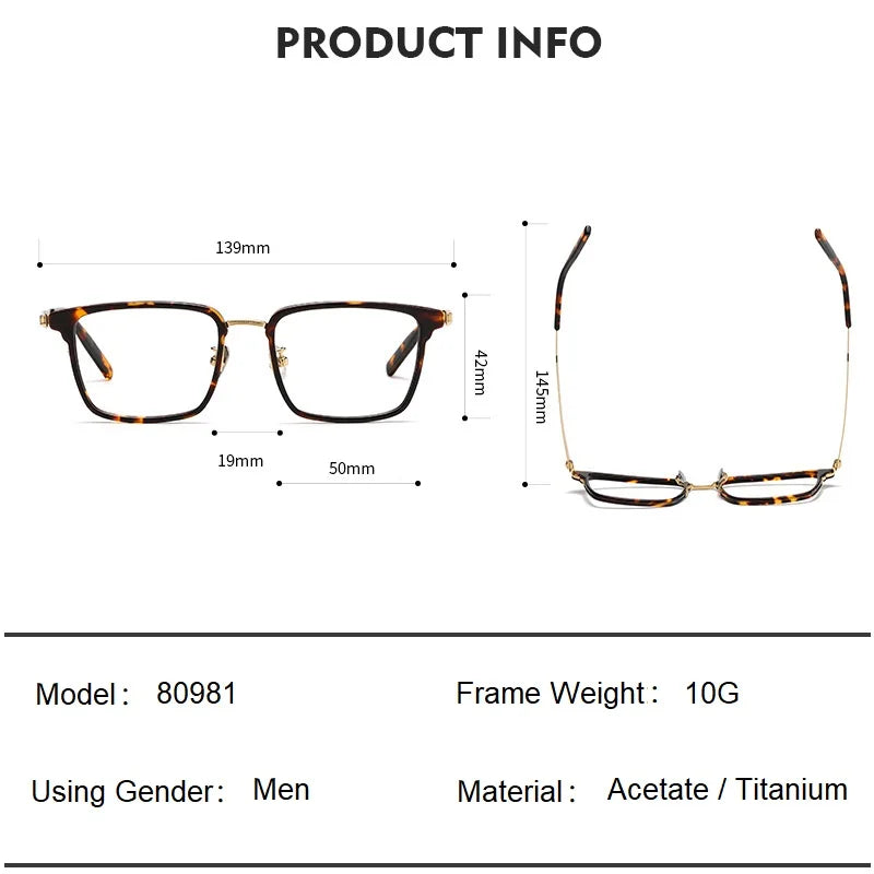 Eleccion Unisex Full Rim Acetate Titanium Eyeglasses 80981 Full Rim Eleccion