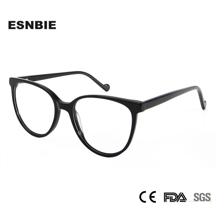 Esnbie Unisex Full Rim Square Cat Eye Acetate Eyeglasses 2431124 Full Rim Esnbie   