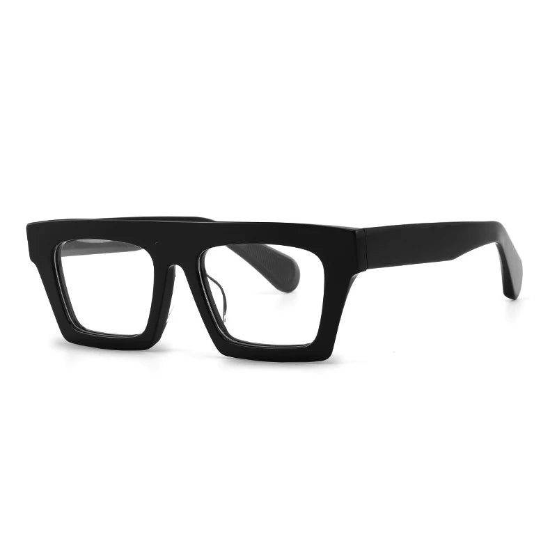 Gatenac Unisex Full Rim Square Acetate Eyeglasses Gxyj-1176 Full Rim Gatenac Black  