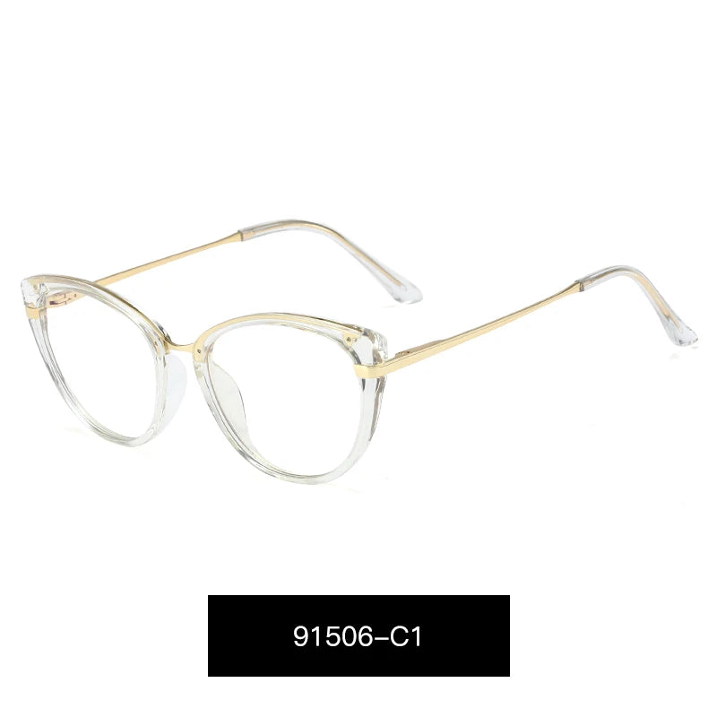 Handoer Women's Full Rim Oval Cat Eye Tr 90 Alloy Eyeglasses 91506