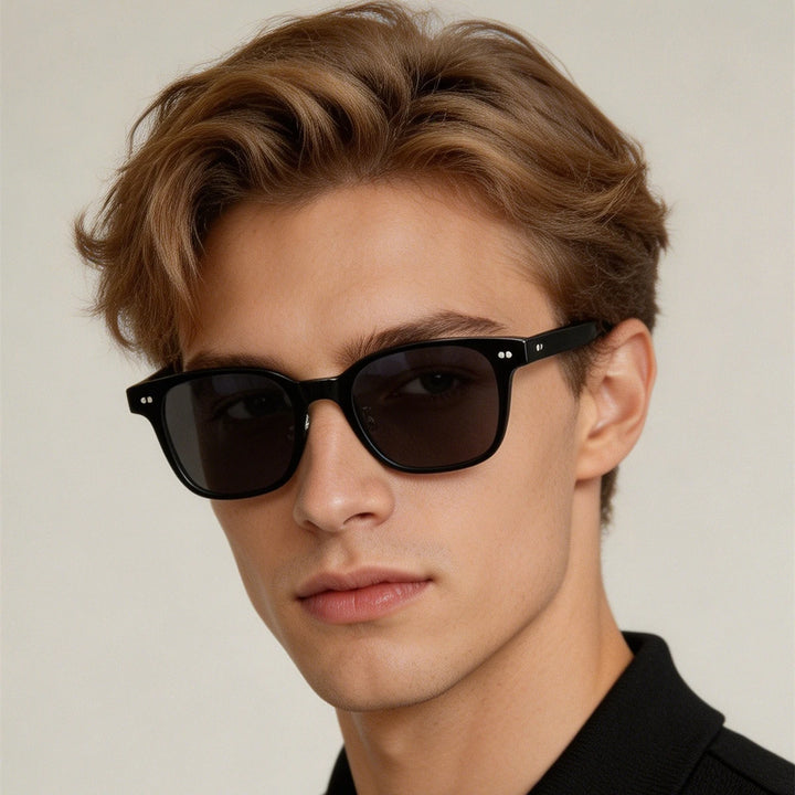 Black Mask Men Full Rim Square Acetate Polarized Sunglasses BM-538S